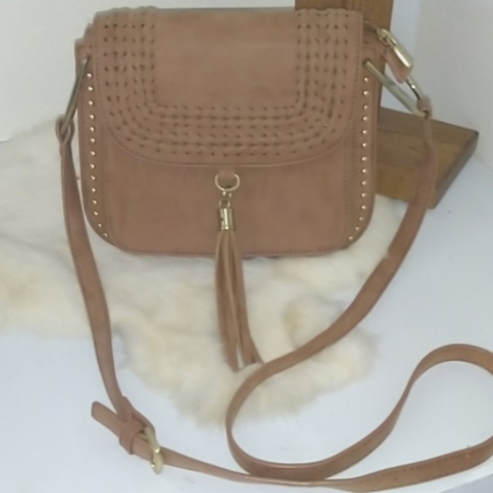 Francesca Brown suede shoulder purse
